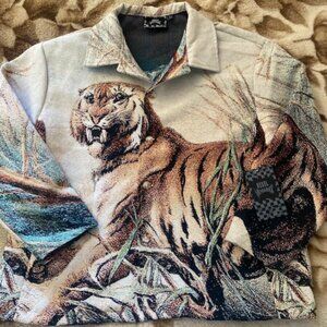NWT Rebel Vengeance Tapestry Tiger Scene Jacket Men's Size L